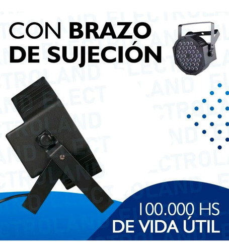 Imagen 6 de 10 de Proton Led Par 36 Led Alta Luminosidad Rgb Audioritmico Dmx