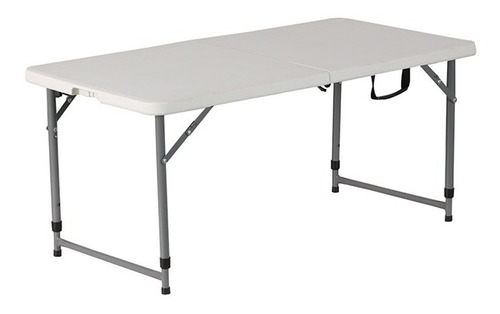 Mesa Plegable Plastico Base Metalica Blanco 122x60x74cm