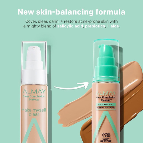 Base de maquillaje lĂquida Almay Clear Complexion CLEAR COMPLEXION Base de Maquillaje tono 710 - natural tan - 30mL 28.35g