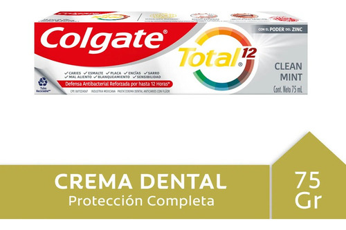 Pasta Colgate Total12 Clean Mint 75ml  (2 Unidades)