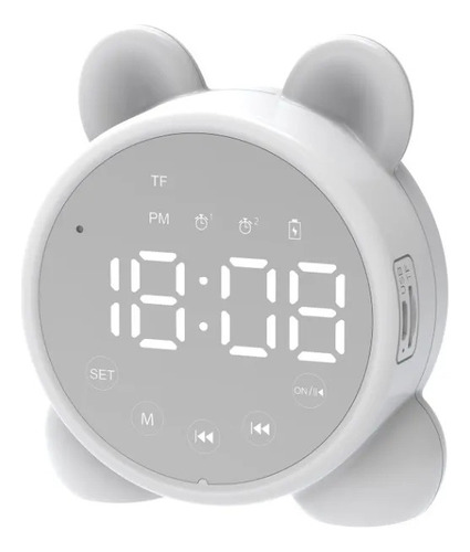 Despertador Con Altavoz Bluetooth, Color Blanco.