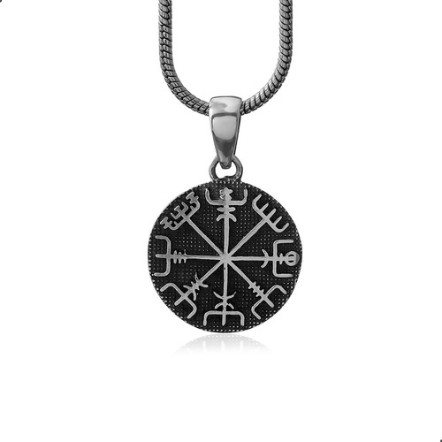 Imagem 1 de 4 de Pingente Viking Vegvisir Nordica, Prata 925. Fp - 31066301