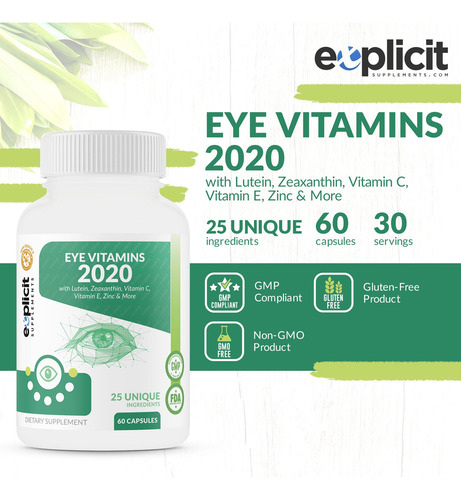Explicit Supplements Vitaminas Para Ojos 60 Cápsulas