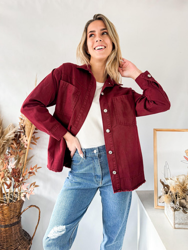 Camisaco Lulyna Mujer Camisa Gabardina Oversize