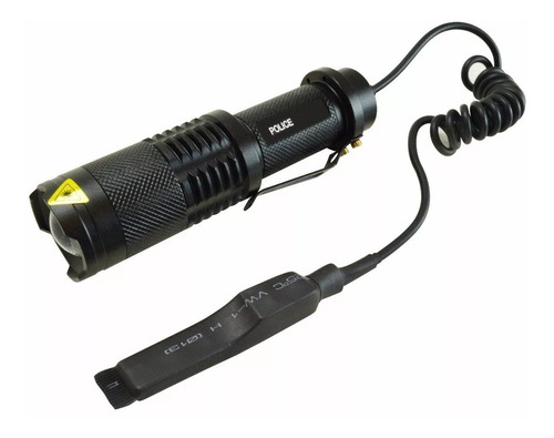 Lanterna Luz Branca Suporte - Carabina Airsoft Trilho Rifle Cor da lanterna Preto Cor da luz Branco