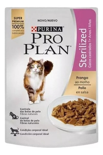 Alimento Pro Plan OptiRenal Sterilized para gato adulto sabor pollo en sobre de 85 g