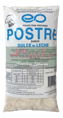 Postre Dulce De Leche 1 Kg Orloc Kenko  Dieteticas Almagro