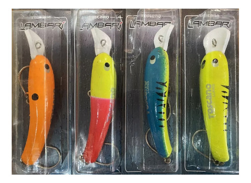 Kit 4 Señuelos Pesca Dorados Banana De Bait Toscano Lambari