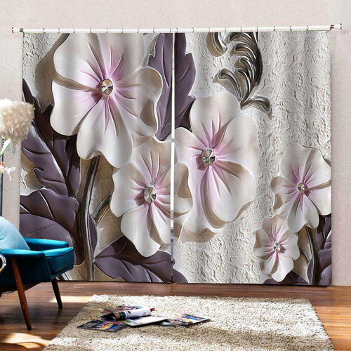 Ventana Cortinas 3d Floral Impreso Bloqueo Cortina Cortina