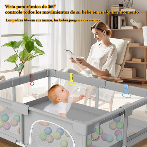 Babeefly Corralito Para Bebe Corral 1.8m X 1.5m De Juegos Bebés Niños Corrales Para Bebés Corralitos Plegable De Juegos Bebés Y Niños Corralito Corral De Seguridad Gimnasio Para Interior Exterior