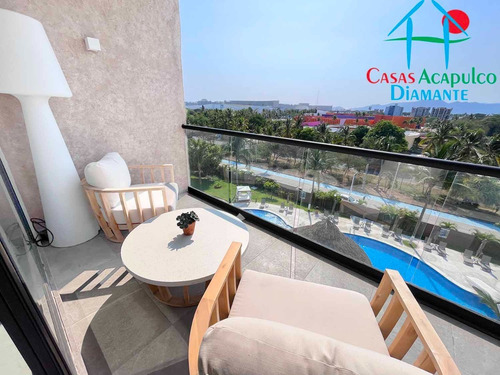 Imagen 12 de 30 de Cad Altamar Victory 401. Terraza Grande Con Vista A Los Jardines Y Albercas