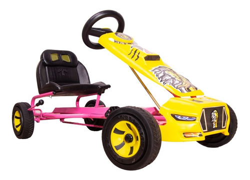 Carrito Montable A Pedales Go Kart Leon Niñas Rosa Mod. 2020