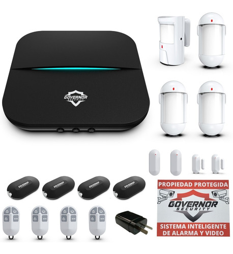 Panel De Alarma Governor Gv-safe300 Kit Nº6 Negro Wifi Gsm