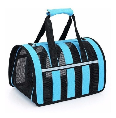 Bolsa Mala Para Pets Cachorro Gato Transporte Até 5kg Cor Azul