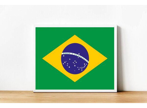 Quadro Decorativo Bandeira Brasil 45x34cm