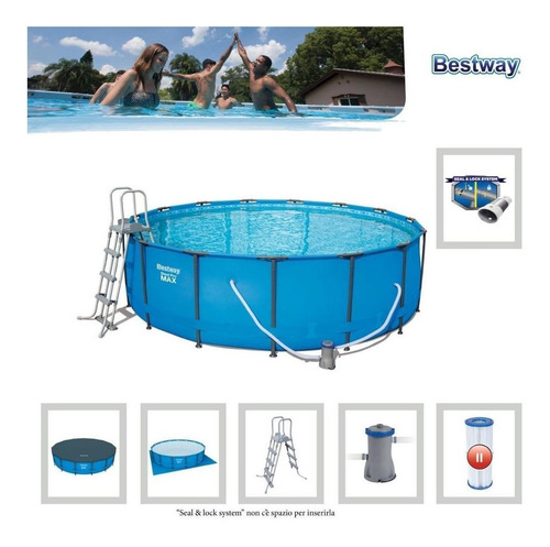 Imagen 1 de 4 de Piscina Tobular Marca Bestway Steel Pro Max 4.57m X 1.22m