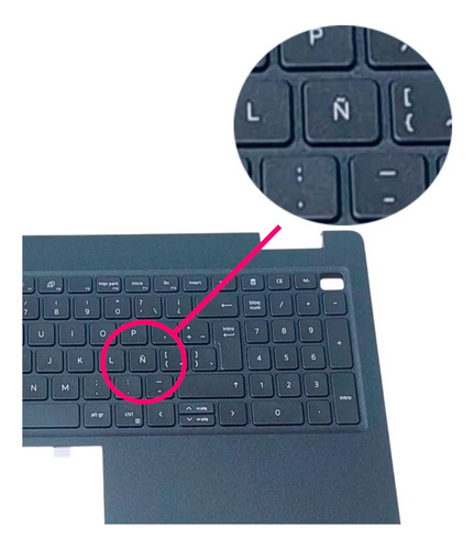 Teclado Para Dell Latitude 3520 Letra Ñ Palm Rest Sin Backl Negro Español