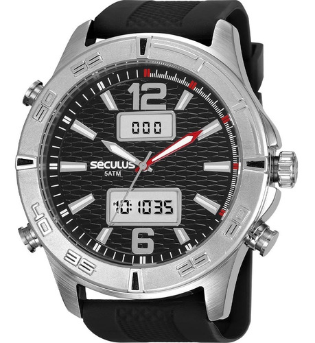 Relogio Masculino Pulseira Preta Seculus 20751g0svni1