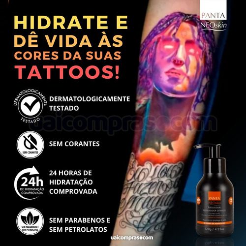 Imagem 5 de 10 de Creme Cicatrizante E Hidratante P/ Tattoo Panta Neoskin 120g