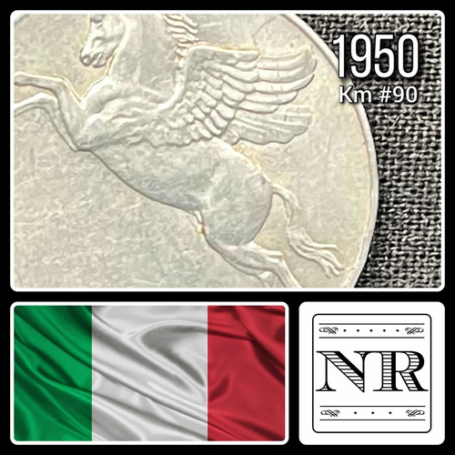 Italia - 10 Liras - Año 1950 - Km #90 - Caballo Alado