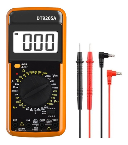 Tester Eléctrico Digital Multimetro Dt-9205a Multitester