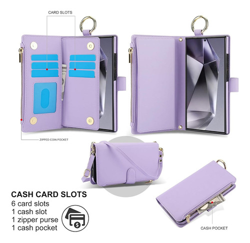 B Funda Tipo Cartera Con Tapa For Samsung Galaxy S24 Ultra