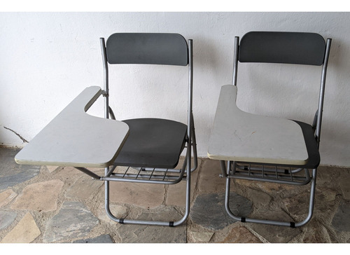 Pupitre Plegable Con Parrilla, Asiento Silla, Alto 88cm