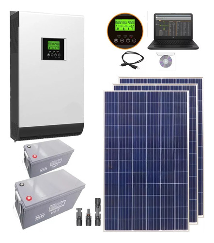 Kit Solar 3200wh X Dia Inversor 3kw / 6kw 220v Casa Campo F3