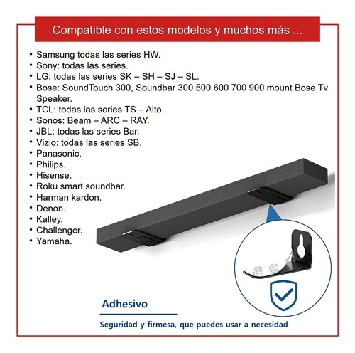 Imagen 6 de 8 de Soporte Base Para Barra De Sonido Soundbar Todas Las Marcas
