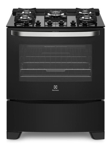 Fogão  de chão Electrolux  76GS a gás/elétrico 5 queimadores  preto 127V/220V porta com visor 96.5L