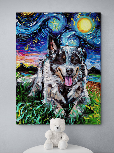 Cuadro Lienzo Tayrona Noche Estrellada Perro 001 60x75cm