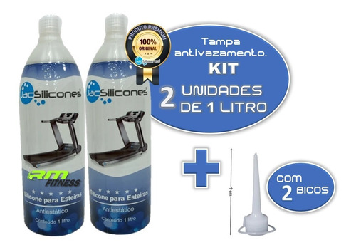 Kit 2 Litros Silicone Lubrificante Esteira Ergométrica Jac