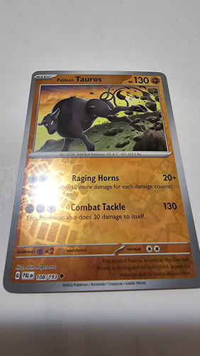 Pokemon Card Game  Paldean Tauros