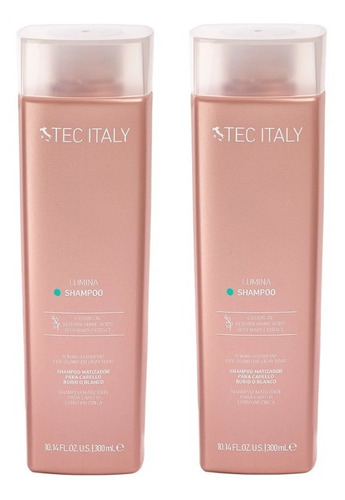 2 Shampoo Lumina Matizador Cabellos Rubios 300 Ml Tec Italy
