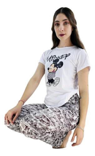 Pijama Mickey Mouse Pantalón Y Blusa Cómoda Y Suave Kawaii