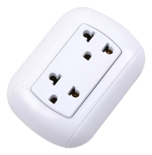 Tomacorriente Doble Universal 2polos Tierra Oval Opalux 10a