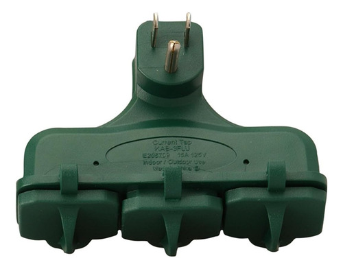 13270 Adaptador Cubierto De 3 Salidas Exteriores, Verde