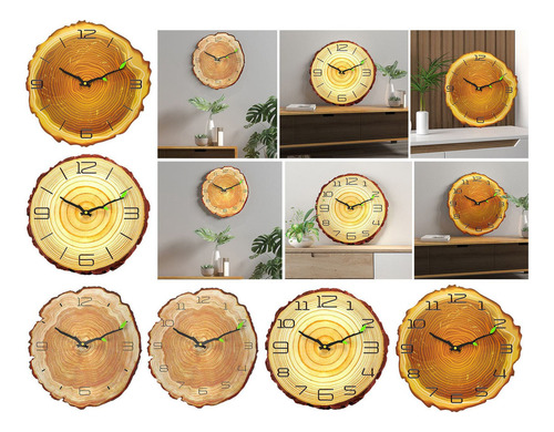 T Reloj De Pared Silencioso De 12 Pulgadas, Reloj 4 Números