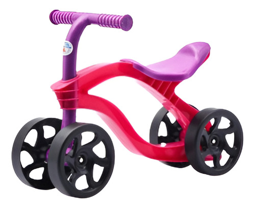 Bicicleta De Equilíbrio Infantil Futurista Sem Pedal 4 Rodas Cor Rosa