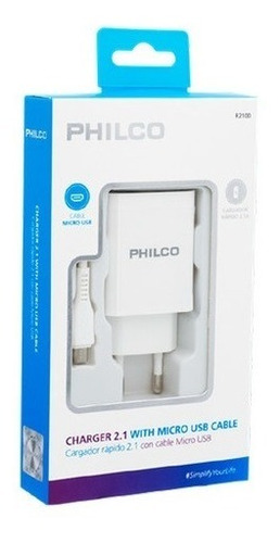 Cargador 220 V 2.1 A Doble Usb Con Cable