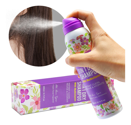Shampoo En Seco Aerosol Spray Capilar Sin Enjuague 3 En 1