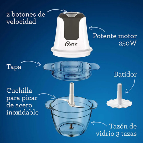 Cortadora Picadora Mini Chopper Oster Osfpstfp3340 Color Blanco