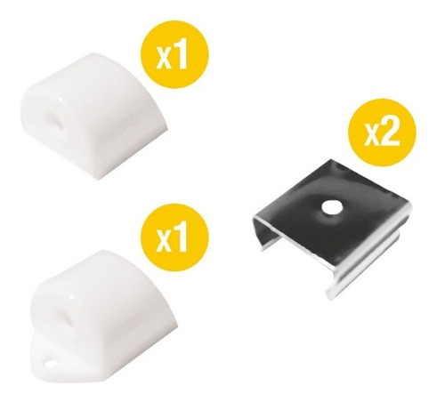 Kit De Accesorios Para Perfil Aluminio Per-31 Demasled Luz Blanco