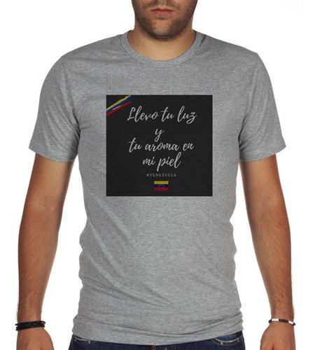 Remera De Hombre Venezuela Frase Llevo Tu Luz Cultura