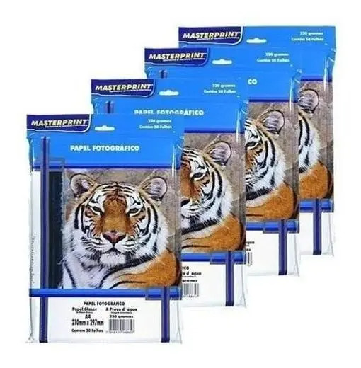 Kit 200 Folhas Papel Fotográfico 230gr Masterprint