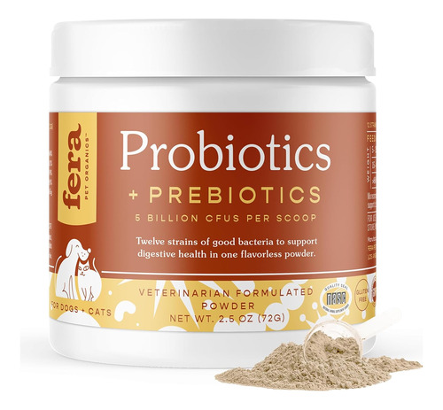 Fera Pet Organics Probioticos Para Perros Y Gatos Fuerza Max