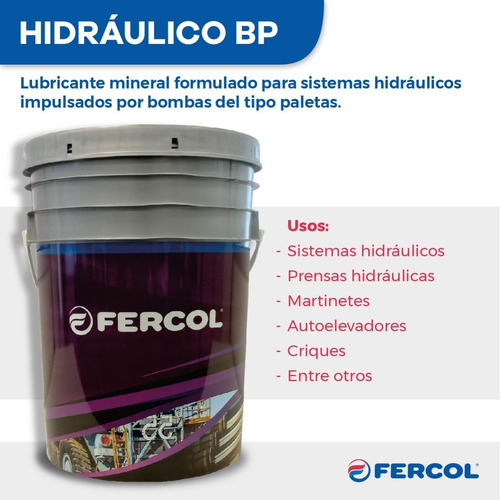 Imagen 3 de 9 de Aceite Hidraulico Fercol Bp 100 X 20 Lt Linea Industria Cl