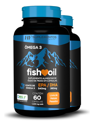2x Omega 3 Fish Oil Meg 3 60 Cps Hf Suplementos