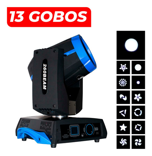 Cabeza Móvil Beam 9r 260w + Case Litogobos Arcoiris 2pz
