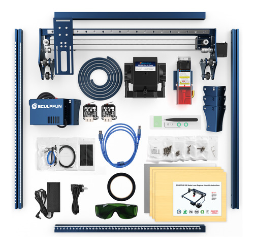 Grabador Láser Sculpfun S30 Pro 10w Y 4 En 1 Rodillo Y Panel